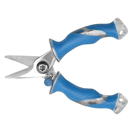 CUDA 5.25" Titanium Bonded Mini Snips Compact Durable Fishing Braid, Mono & Fluorocarbon Cutter for Saltwater & Freshwater Use with Internal Spring