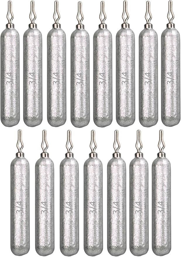 Reaction Tackle Lead Drop Shot Weights for Bass Fishing - Freshwater & Saltwater - Skinny Pencil Shaped Sinkers for Drop Shot Rig