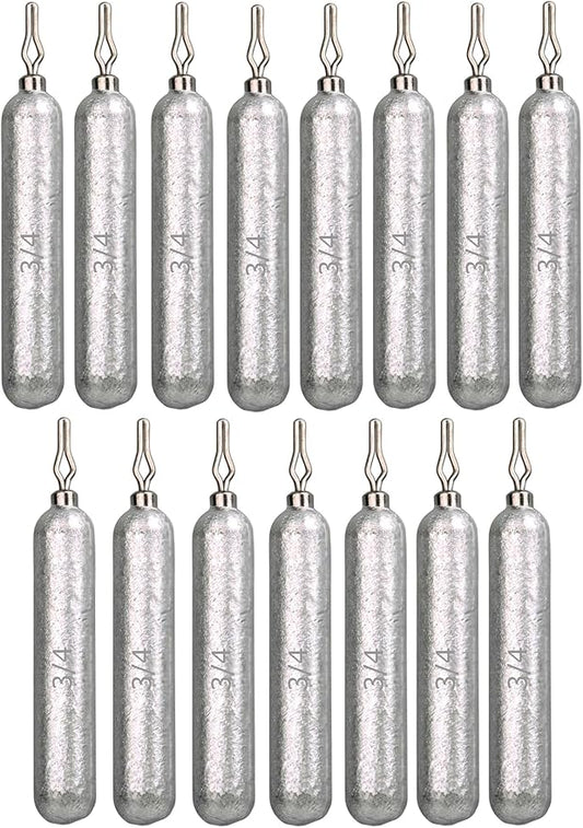 Reaction Tackle Lead Drop Shot Weights for Bass Fishing - Freshwater & Saltwater - Skinny Pencil Shaped Sinkers for Drop Shot Rig