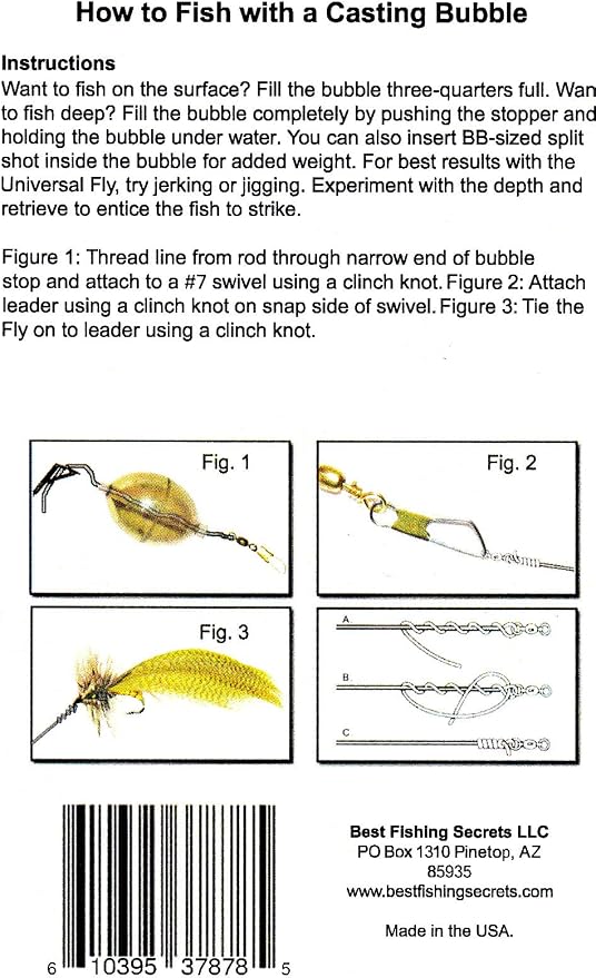 BestFishingSecrets 6-Pack Casting Bubbles. Size 1-1/8" X 1-3/4" Made in the USA