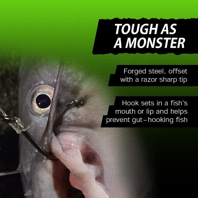 Heavyweight Catfish Hooks - Offset Octopus Circle Hooks - 25 Pack