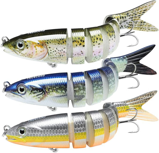 TRUSCEND Shallow or Deep Diving Crankbait with BKK Hooks, Wobble Fishing Lures for Bass Trout Crappie Walleye, Sinking Lipless Vibe Crank Bait for Bass Pike, Amazing Swimbait for Family Fishing