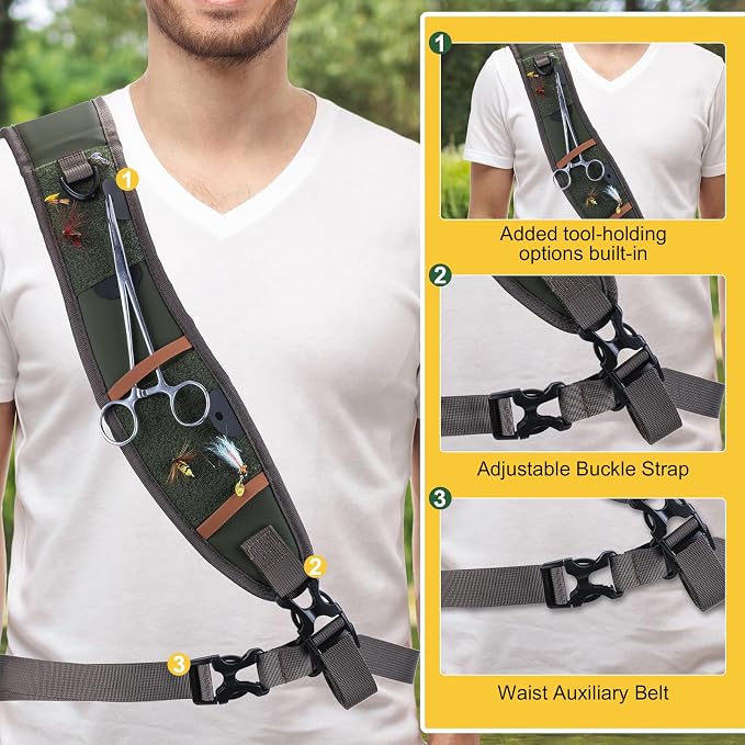 Goture Waterproof Fly Fishing Sling Pack, IPX8 840D TPU Fishing Sling Bag, 13L Tackle Backpack with Rod Holder,Airtight Zipper,Exhaust Valve,Adjustable Strap for Kayaking,Wadering,Hiking