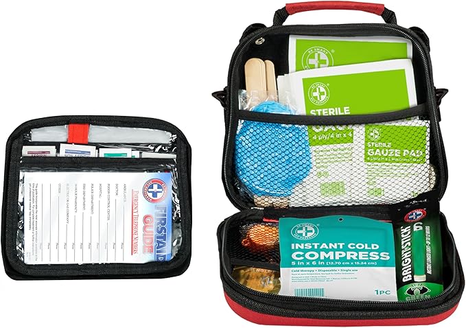 Be Smart Get Prepared First Aid Kit, 303 Piece: Clean, Treat, Protect Minor Cuts, Scrapes. Home, Office, Car, School, Business, Travel, Emergency, Survival, Hunting, Outdoor, Camping, Sports