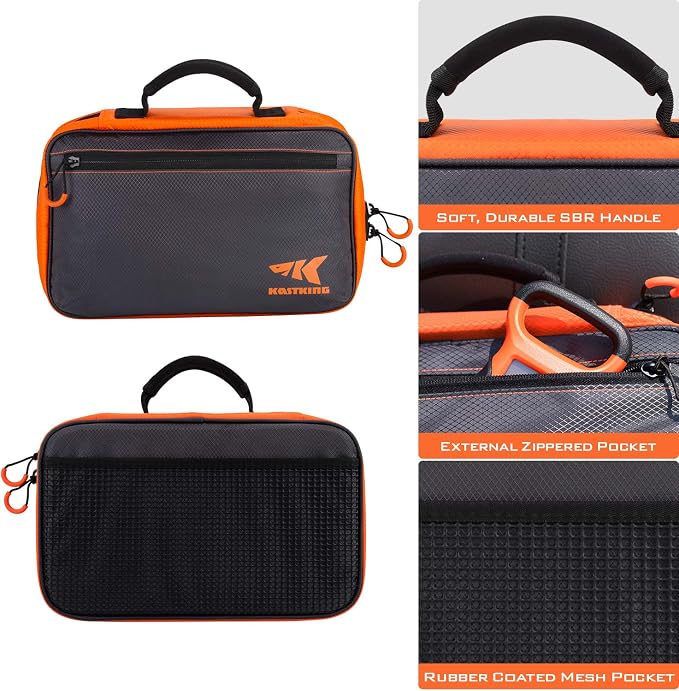 KastKing Signature Lure Bag Utility Binder Tackle Bag - Fishing Gear, Self-Healing Zippers & Padded Handle Design