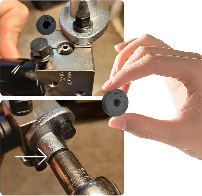 7PCS Double Flare Tool Adapters Set,Brake Line Flaring Tool to Connect 3/16'' 1/4'' 5/16'' 3/8'' 7/16'' 1/2'' 5/8'' Brake Circuits,Universal Flare Tool Car Accessories for Car Truck SUV