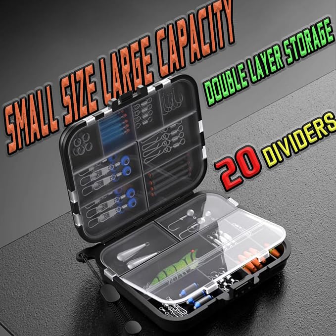 5 Pack Mini Plastic Tackle Boxes for Small Tackle Box Organizer, Ideal for Fishing Storage Containers, Kayak Fly Boxes Large
