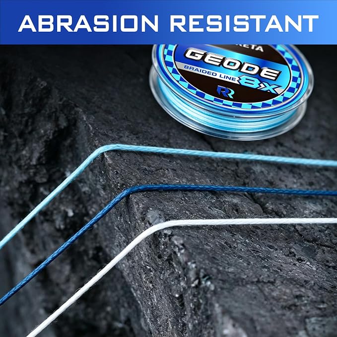 Geode Braided Fishing Line, 10-200 lb, 8 Strands, 300yds/500yds/1000yds, Colored Braid Superline
