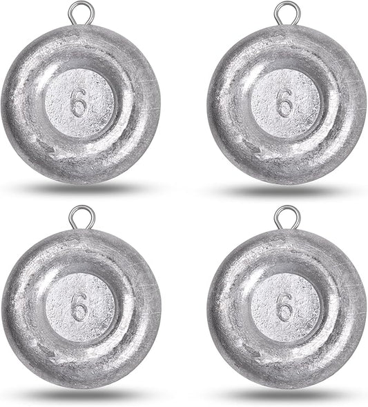 Disc Sinkers Fishing Weights, Coin Fishing Sinkers Weights Saltwater Surf Fishing Weights Bottom Drifting Trolling Catfishing Fishing Sinkers Saltwater Gear Tackle 1oz 2oz 3oz 4oz 5oz 6oz 8oz