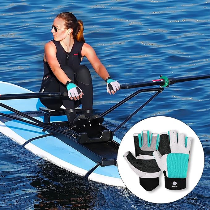 FitsT4 Sports Sailing Gloves 3/4 Finger and Grip Great for Sailing, Yachting, Paddling, Kayaking, Fishing, Dinghying Water Sports for Men and Women