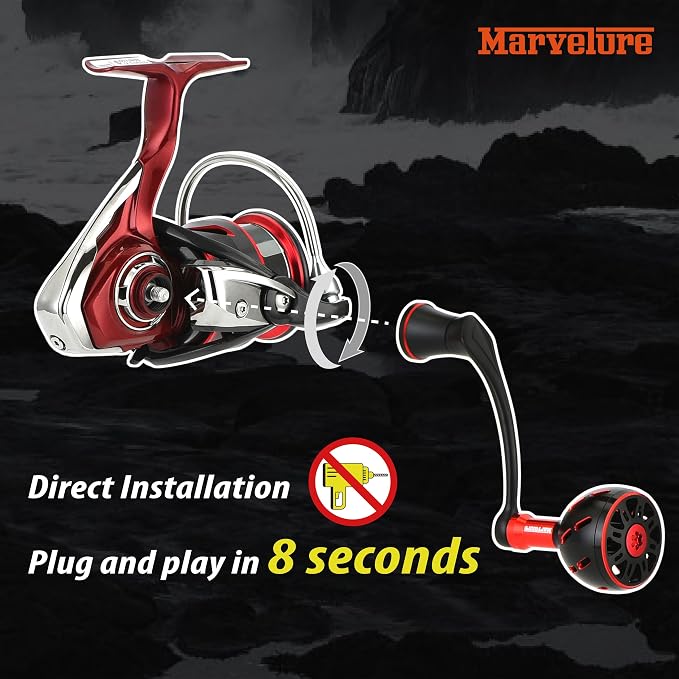 Mamba Series Power Handle 2.28'' (58 mm) Compatible for Daiwa Fuego LT, Ballistic LT, Tatula LT, Exceler LT 1000-4000 Spinning Fishing Reels