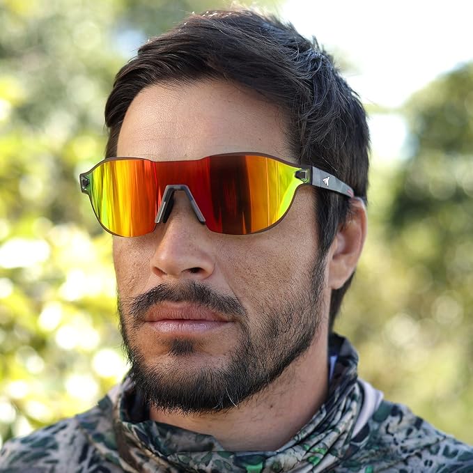 KastKing Nizini Polarized Sports Fishing Sunglasses, With PuriVex Protective Lens Coating, Rimless Wrap Design, Men Women