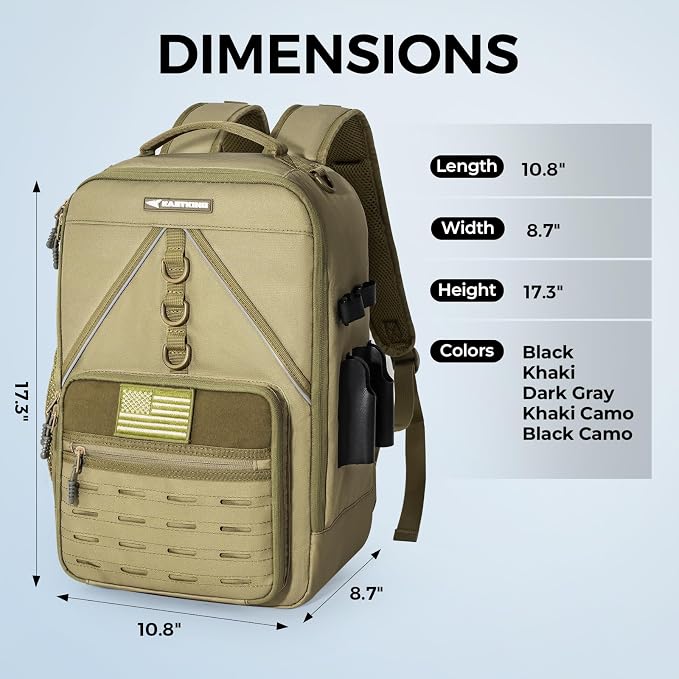 KastKing KarryAll KastMate Fishing Tackle Backpack,Water-Resistant Tackle Bag With 2 Rod Holders,Fishing Gear and Equipment With Large Gear Storage,Khaki