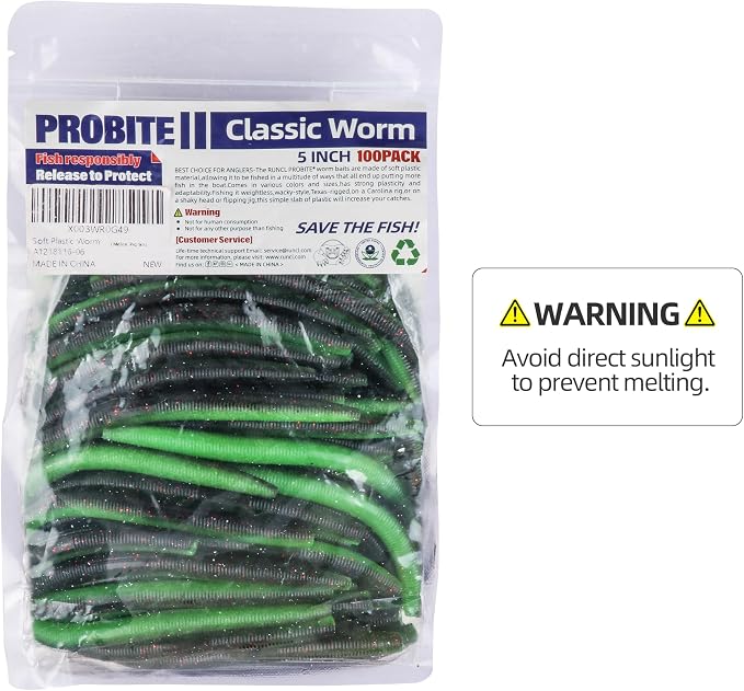 Soft Fishing Worm 100PCS, 3/4/5/6" Mega Value Pack Senko Style Soft Lures for Bass, Plastic Worm Stick Baits, Multicolor, Cost-Effective Fishing Gift