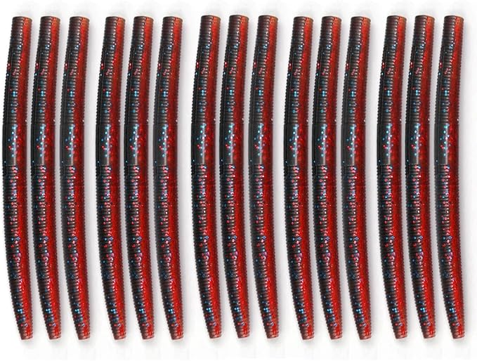 Senko Worms for Bass Fishing - 4" / 5" Soft Plastic Baits with Scented & Flavored Salt Impregnation - 15pcs Freshwater Saltwater Fishing Lures Kit