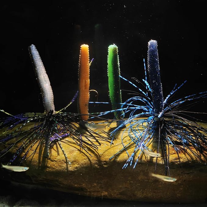 Senko Worms for Bass Fishing, Wacky Worms, Reaction Lure, Soft Plastic Bait for Ned rig, Fishing Lure Kit for Freshwater Bass