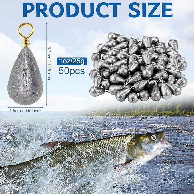 Bass Casting Swivel Bell Sinkers Fishing Weights Drop Shaped Fishing Sinkers Catfish Weights for Ocean Saltwater Surf Bass Casting Gear Tackle