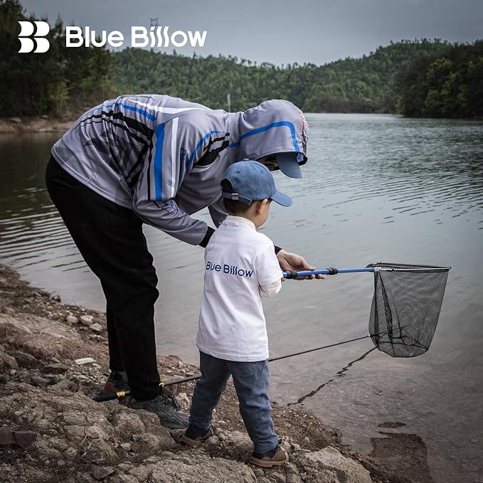 Fishing Net with Long Robust Telescopic Handle for Freshwater and Saltwater,Extend to 50.8 Inch,Foldable Nylon Mesh Landing Net
