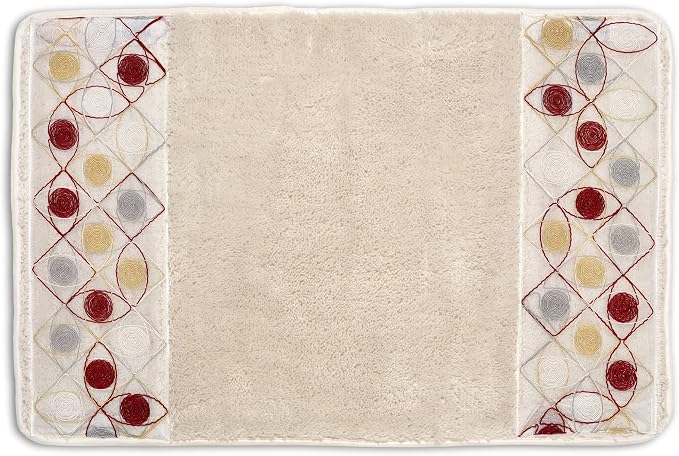 Zahari Home Sedona Modern Bathroom Rug Classic Luxury Bath Rug Contemporary Decor Beautiful Shower Mat Unique Design Stylish Bathroom Rug Bath Shower Tub Decor