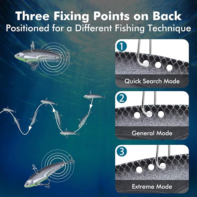 TRUSCEND Vibespinner Easy Catch Fishing Lures with BKK Hooks, Tail Spinner Baits with 4 Actions, Vibrating Swimming Flashing & Jigging for More Bites, Spoon Lures for Bass Trout Crappie Walleye Pike