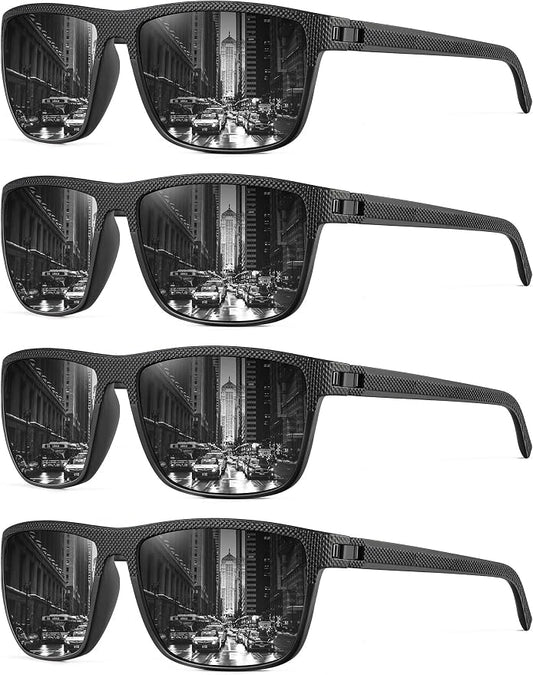 NSSIW Mens-Sunglasses Polarized Sunglasses Men : Classic Sun Glasses with UV Protection for Driving Fishing Golf 4 Packs