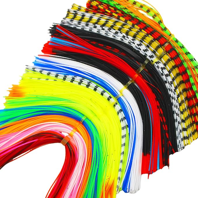 12/18/25/35 Colors Silicone Rubber Skirt & Legs, Fly Tying Materials Colorful DIY Fishing Accessory for Make Fly Fishing Lure Flies Jig Spinnerbait Trout Bass