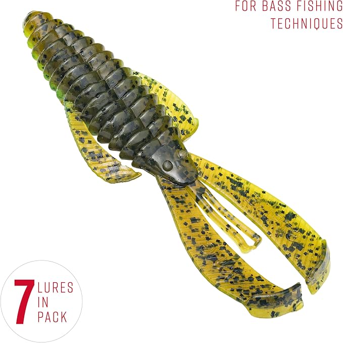 Strike King Rage Bug Fishing Lure, Soft Plastic Grub, Unique Design, Subtle Action
