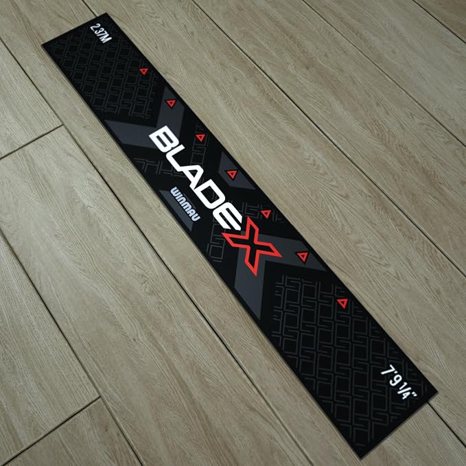 Winmau Darts Oche Line - High Visibility Throw Line Marker with Toe Markers for Consistent Stance - Self-Adhesive, Sticks to Hard Floors (Wood/Tile/Laminate) - Regulation Distance
