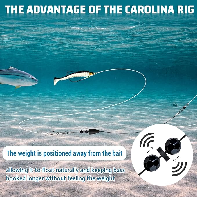 Texas Rigs 10 Pack, Pre-Rigged Bass Fishing Rig with Bullet Weight, Swivel & Snap, Weedless Soft Plastic Rig for Largemouth & Smallmouth Bass