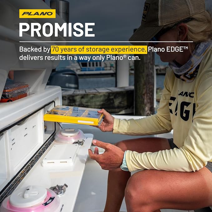 Plano EDGE Flex 3600 Tackle Storage, Includes 38 Flex Dividers, Gray and Yellow, Customizable Waterproof Tackle Box Organization, Rustrictor Rust-Resistant Technology