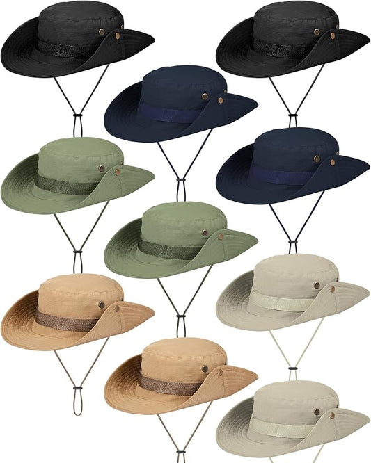 Foaincore Safari Hats Wide Brim Boonie Bucket Hats Sun Protection Summer Fishing Hat for Men Women Hunting Hiking