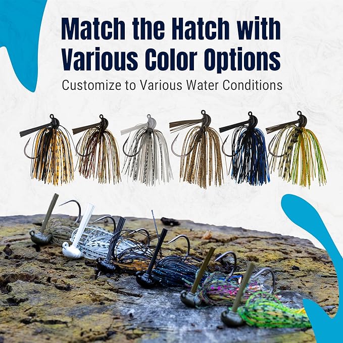 Reaction Tackle Flipping Jigs for Bass Fishing – Weedless Design Fishing Jig Head Fishing Lures - Bass, Pike, Walleye, Muskie and More (3-Pack)