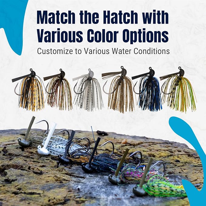 Reaction Tackle Flipping Jigs for Bass Fishing – Weedless Design Fishing Jig Head Fishing Lures - Bass, Pike, Walleye, Muskie and More (3-Pack)