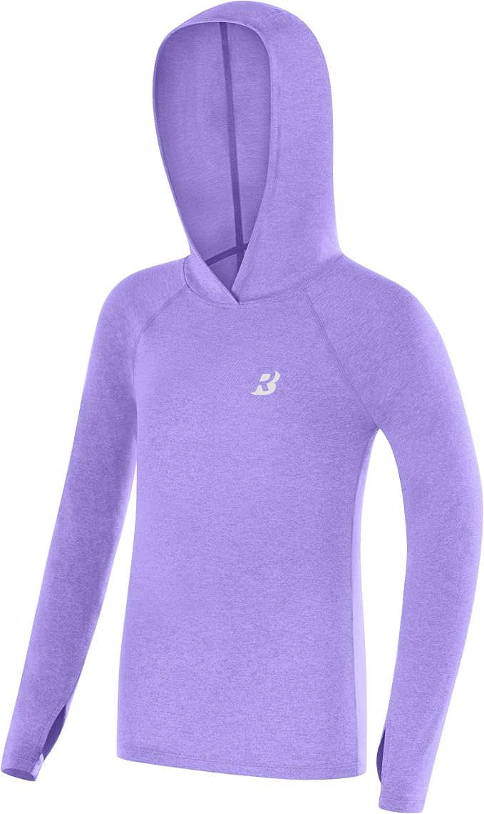 Roadbox Boys Rash Guard Hooded Fishing Shirt, Kids UPF 50+ Long Sleeve Sun Hoodie, Youth UV Protection Beach Swim Shirts