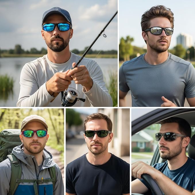 Sports Polarized Sunglasses for Men Women Wrap Around Sun Glasses Fishing Cycling Driving Running UV Protection
