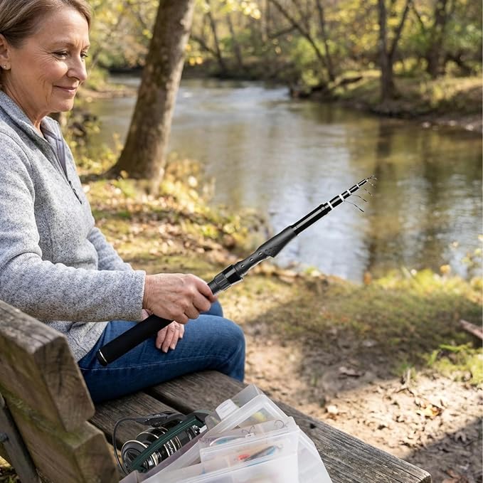 Whistytwig Carbon Fiber Telescopic Fishing Rod - Portable Collapsible Design for Travel and Adventure - Versatile Saltwater and Freshwater Fishing Pole