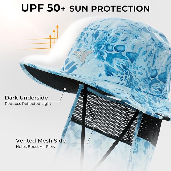 KastKing Sol Armis UPF 50 Boonie Hat - Sun Protection Hat, Fishing Hat, Beach & Hiking Hat, Paddling