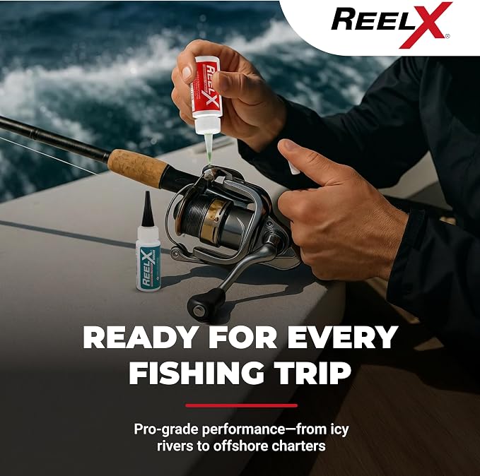 ReelX Fishing Reel Grease, Marine-Grade Anti-Rust Lubricant for Bearings, Spinning, Baitcasting, Spincast, Fly, Trolling & Electric Reels, Corrosion Prevention & Control