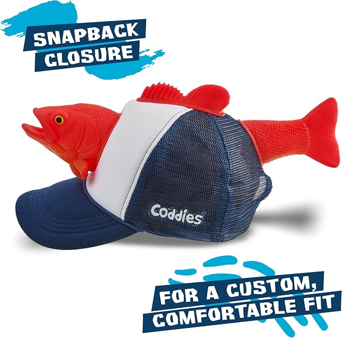 Coddies Bass Fish Hat - Hilarious Novelty Bass Fishing Hat, Perfect Gag Fishing Gift for Anglers, Dads & Fish Enthusiasts