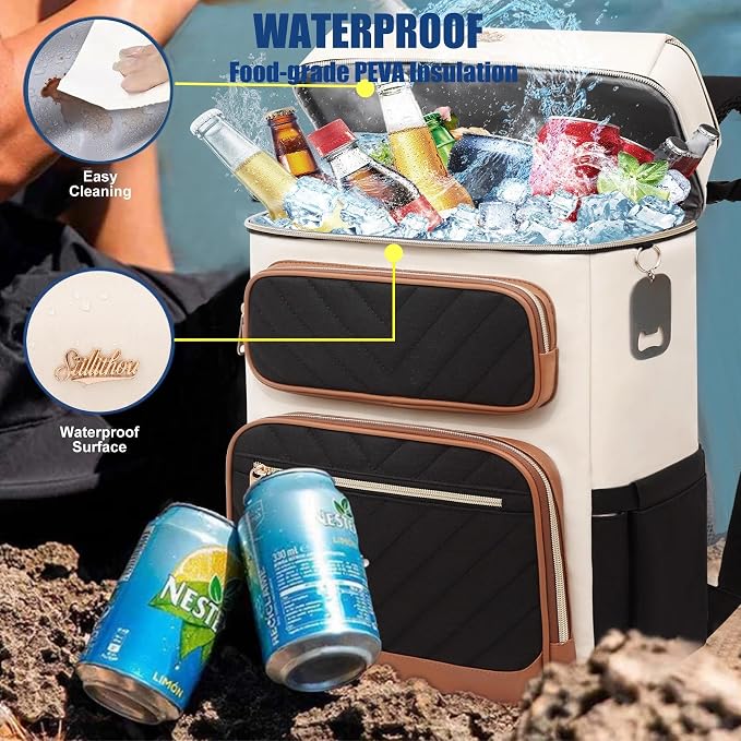 Backpack Cooler Insulated Leak Proof, Lightweight Soft Sided Cooler Backpack for Men Women, Waterproof Beach Cooler Bag Lunch Backpack for Camping Hiking Picnic Fishing Travel Outdoor