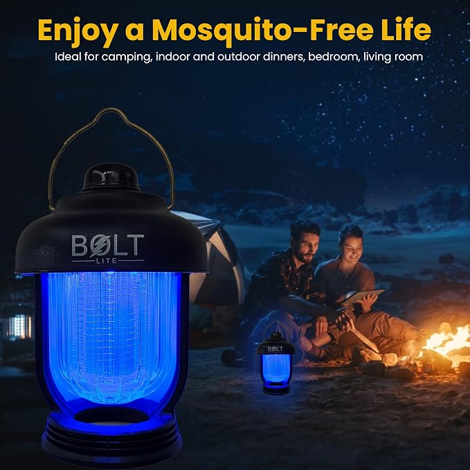 Camping Lantern + Bug Zapper Mosquito and Fly Killer Rechargeable Portable Light Pest Repellent