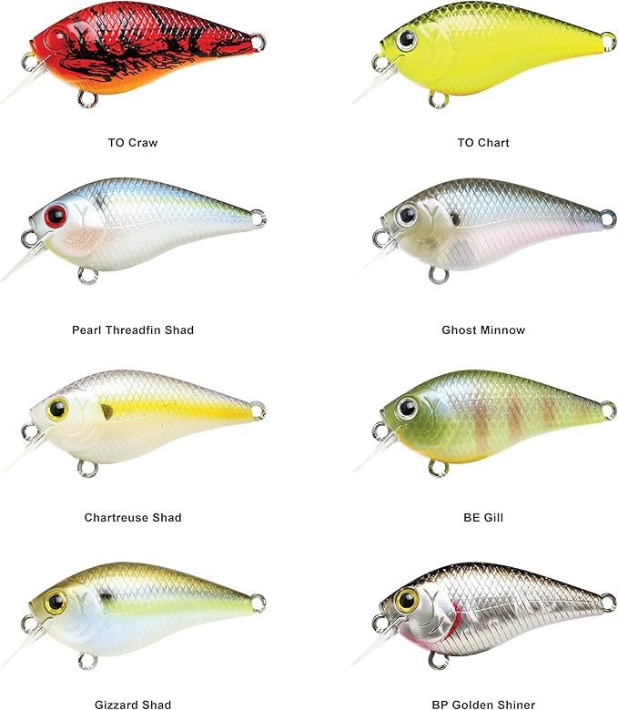 Lucky Craft LC 0.5 Squarebill Crankbait, Silent Fishing Lure for Bass Trout and Pike, Made in Japan, Freshwater Fishing Gear, Hard Bait Bass Lures