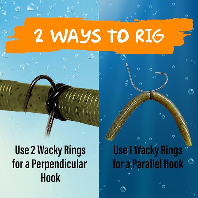 Reaction Tackle Wacky Rig Tool and O-Rings for Soft Plastic Worms, Bass Fishing Wacky Rig and Neko Rig Stick Bait Setup for Largemouth and Smallmouth