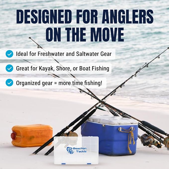 Reaction Tackle Tackle Box Trays, Utility Storage Boxes for Fishing Tackle, Lures, Hooks & Baits – Fits Tackle Bags and Tackle Boxes