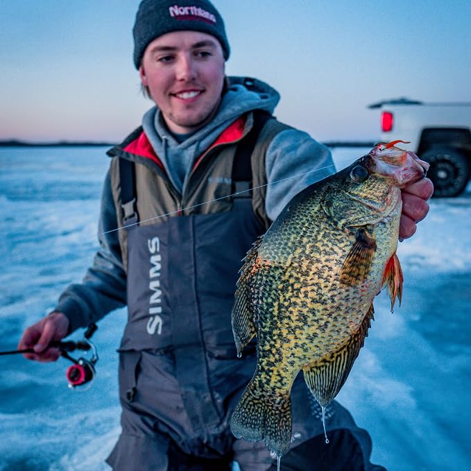 Northland Fishing Tackle Impulse Rigged Tungsten Bloodworm Jig for Ice Fishing Panfish, Assorted Sizes and Colors