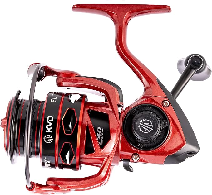 Lew’s KVD Elite Spinning Fishing Reel, Size 300, 6.2:1 Gear Ratio, 6+1 Bearings, Shallow Spool