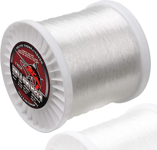 Monofilament Fishing Line, Big Game Mono Fishing Line, Strong Heavy Duty Nylon Mono Leader Saltwater Freshwater, Abrasion Resistant, Clear Blue, 1174-13041Yds, 14LB-127LB