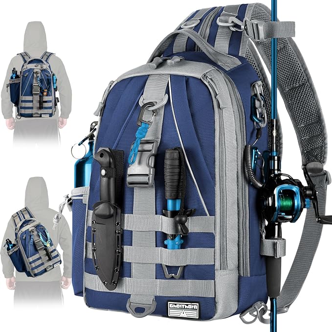 Ghosthorn Fishing Backpack Waterproof Tackle Bag Sling Bag Gift