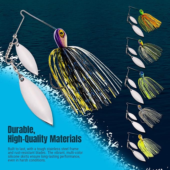 Reaction Tackle Spinner Bait Fishing Lure for Bass Fishing Also for Trout Pike Salmon Walleye (3-Pack)