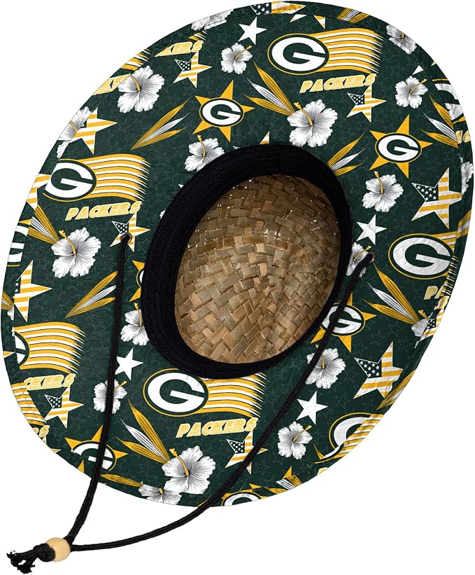 FOCO Men's NCAA College Team Logo Floral Straw Sun Hat